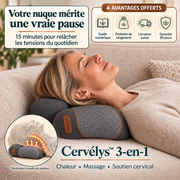 Cervélys 3-en-1 avec chaleur, massage et soutien cervical